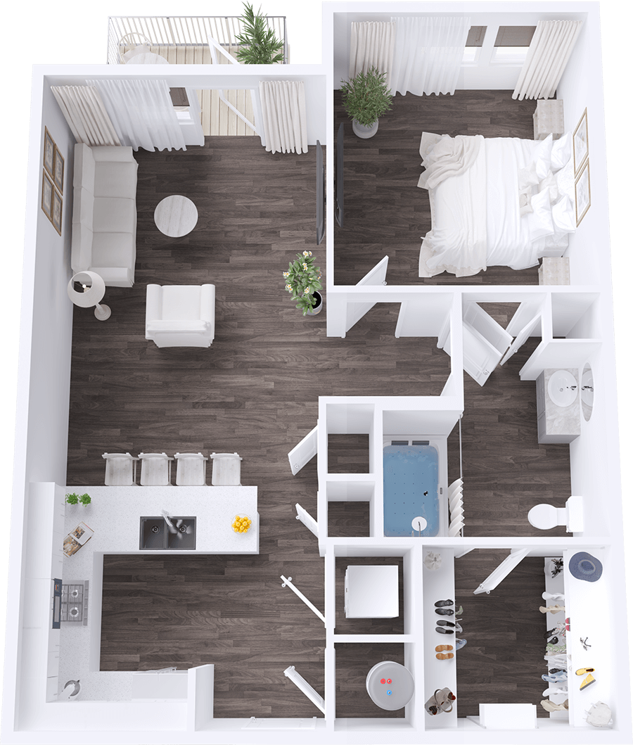 A Cobia unit with 1 Bedrooms and 1 Bathrooms with area of 704 sq. ft