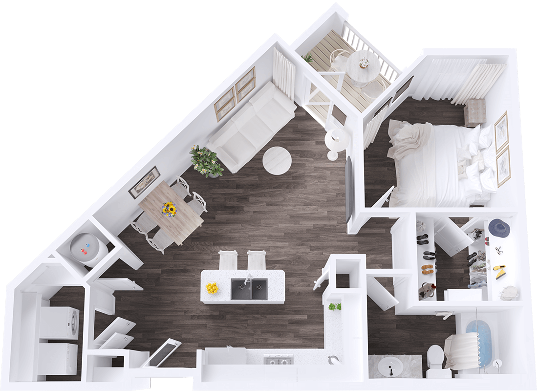 A Marlin unit with 1 Bedrooms and 1 Bathrooms with area of 776 sq. ft