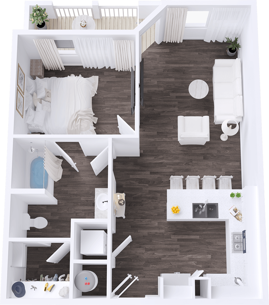 A Blackfin unit with 1 Bedrooms and 1 Bathrooms with area of 692 sq. ft