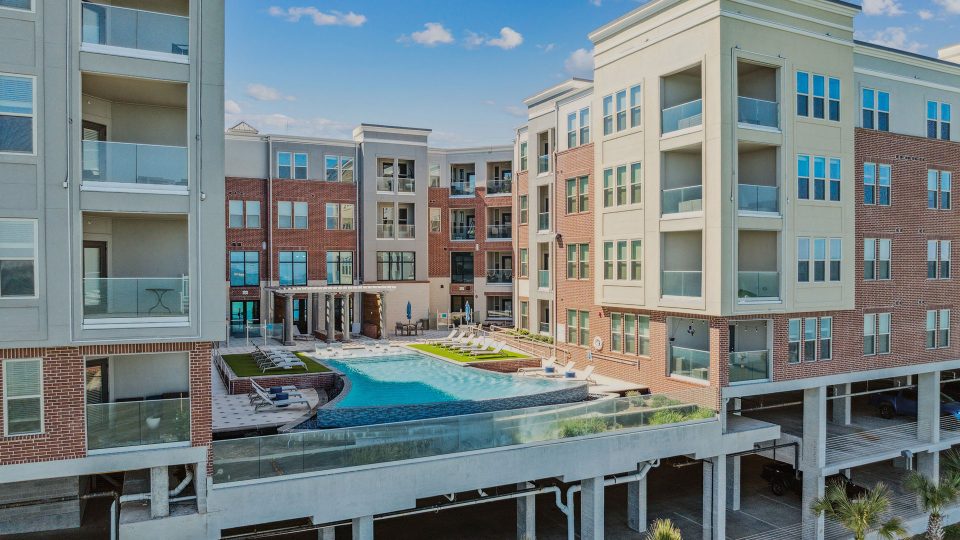 the apartment complex at The Alexa