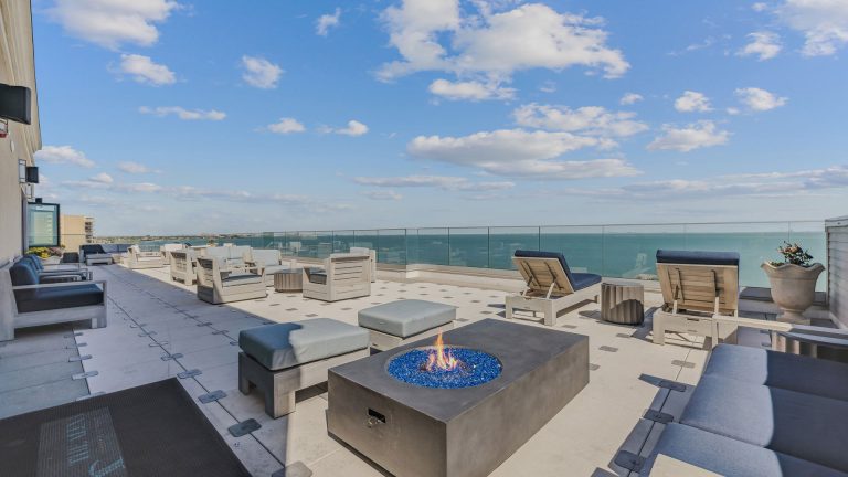 the rooftop deck at The  Alexa