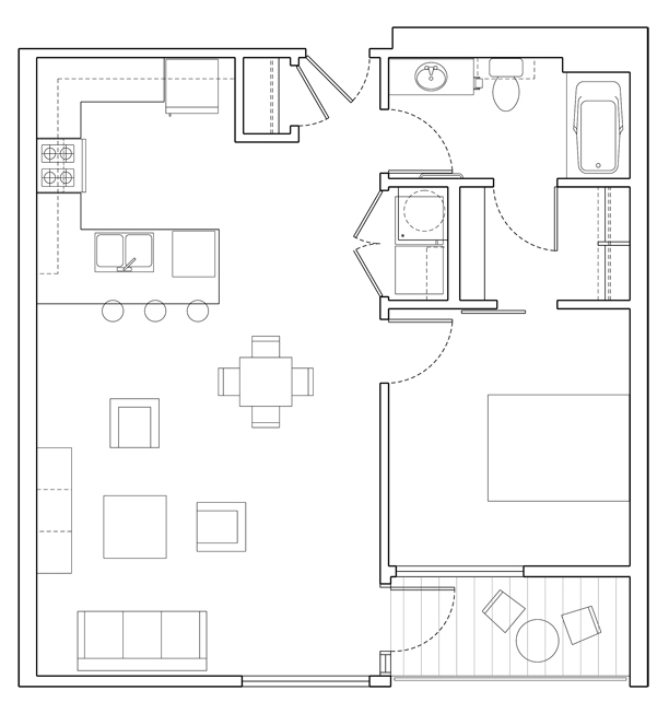 Level 1 Bedroom-C Floor Plan