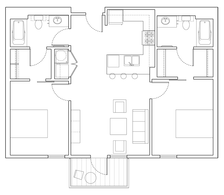 Level 2 Bedroom-B Floor Plan
