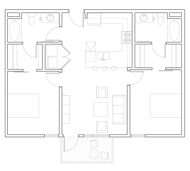 Mosaic two bedroom apartment model 2B