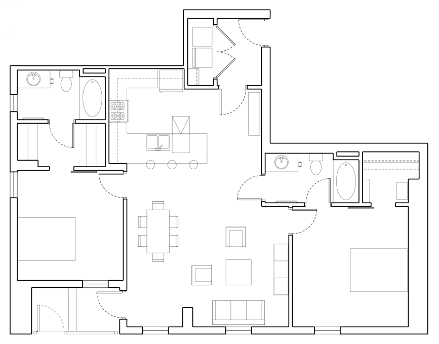 Mosaic two bedroom apartment model 2G