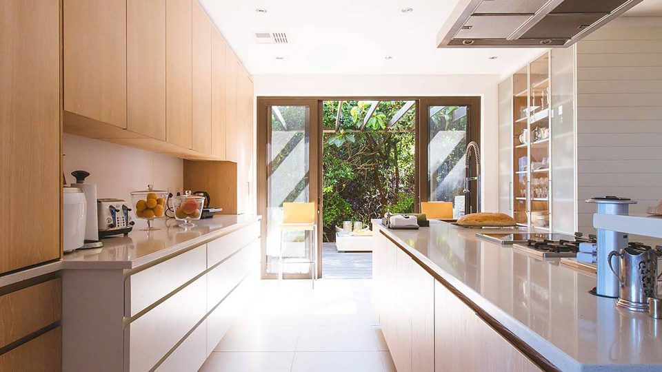 Kitchen view with closet