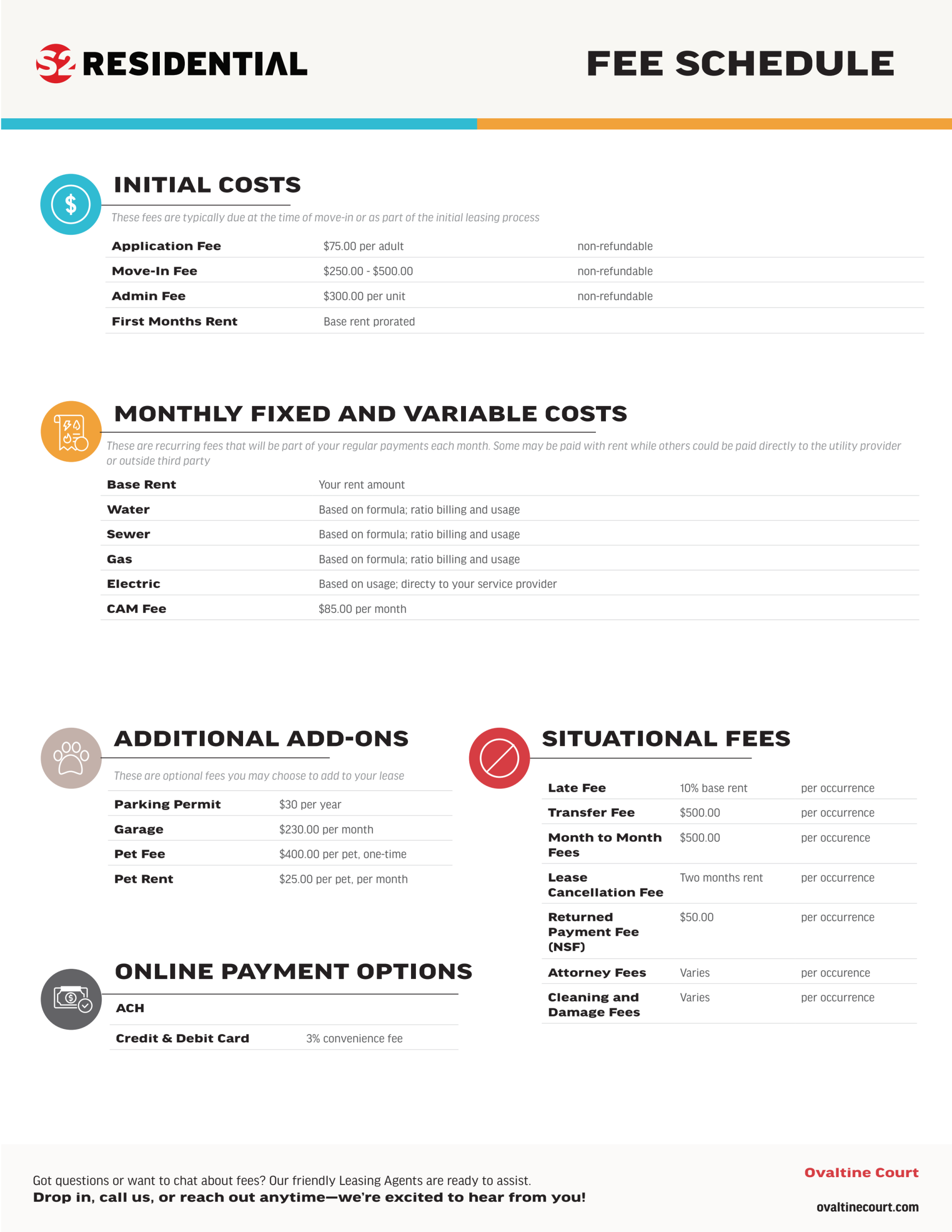 Fee Schedule
