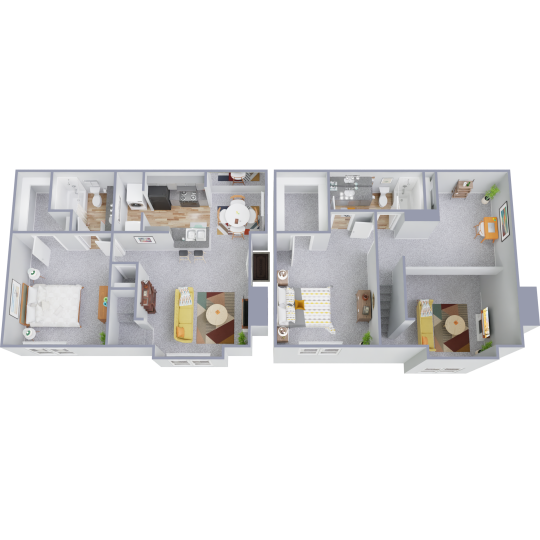 two pictures of different types of food in a kitchen