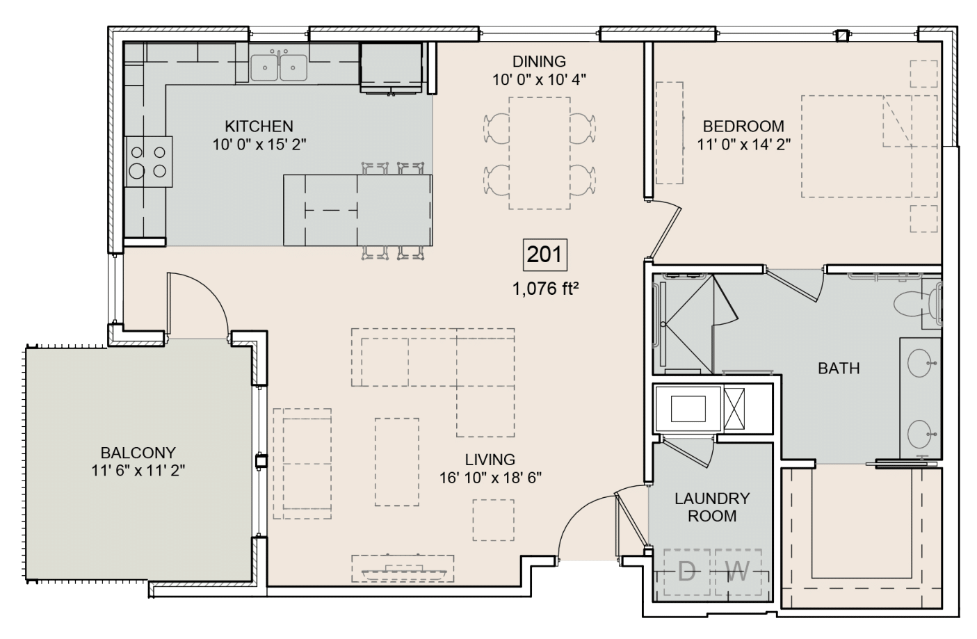 The Bower Floorplan Antoine 201