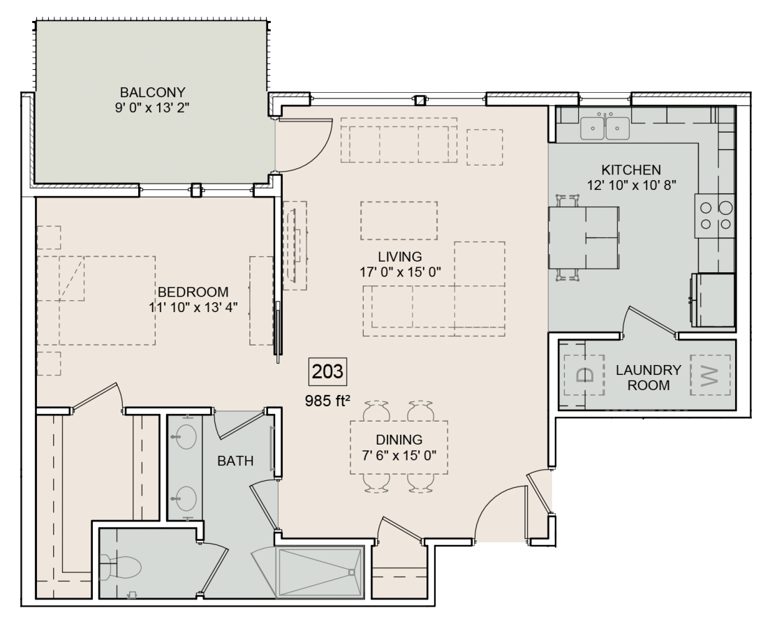 The Bower Floorplan Frances 203