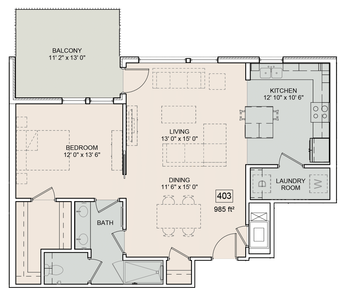 The Bower Floorplan Frances 403