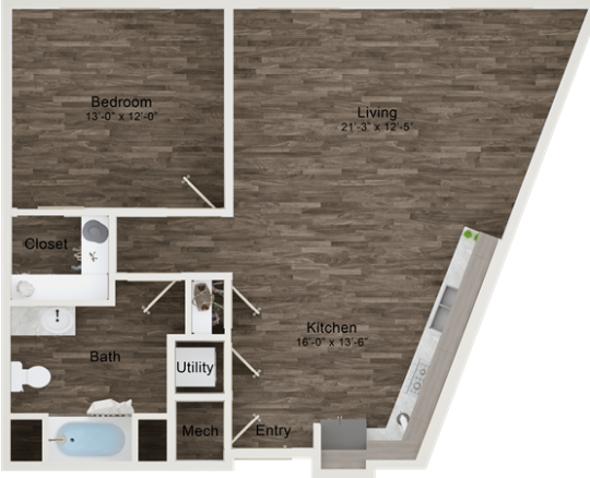 the floor plan for a two bedroom apartment at The Terra at University North Park