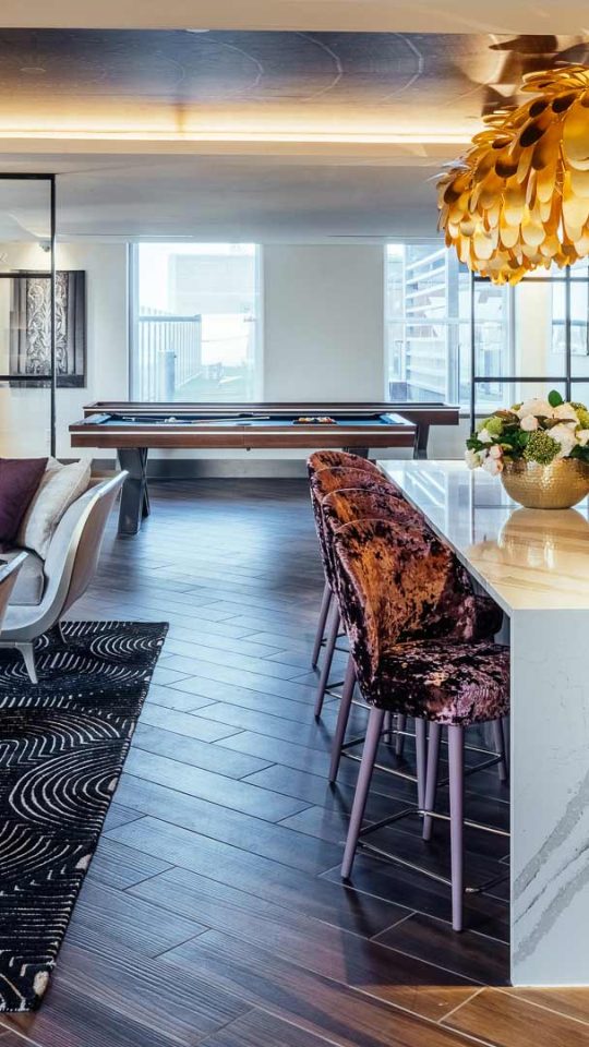 Living Room full view, Amenities at The First