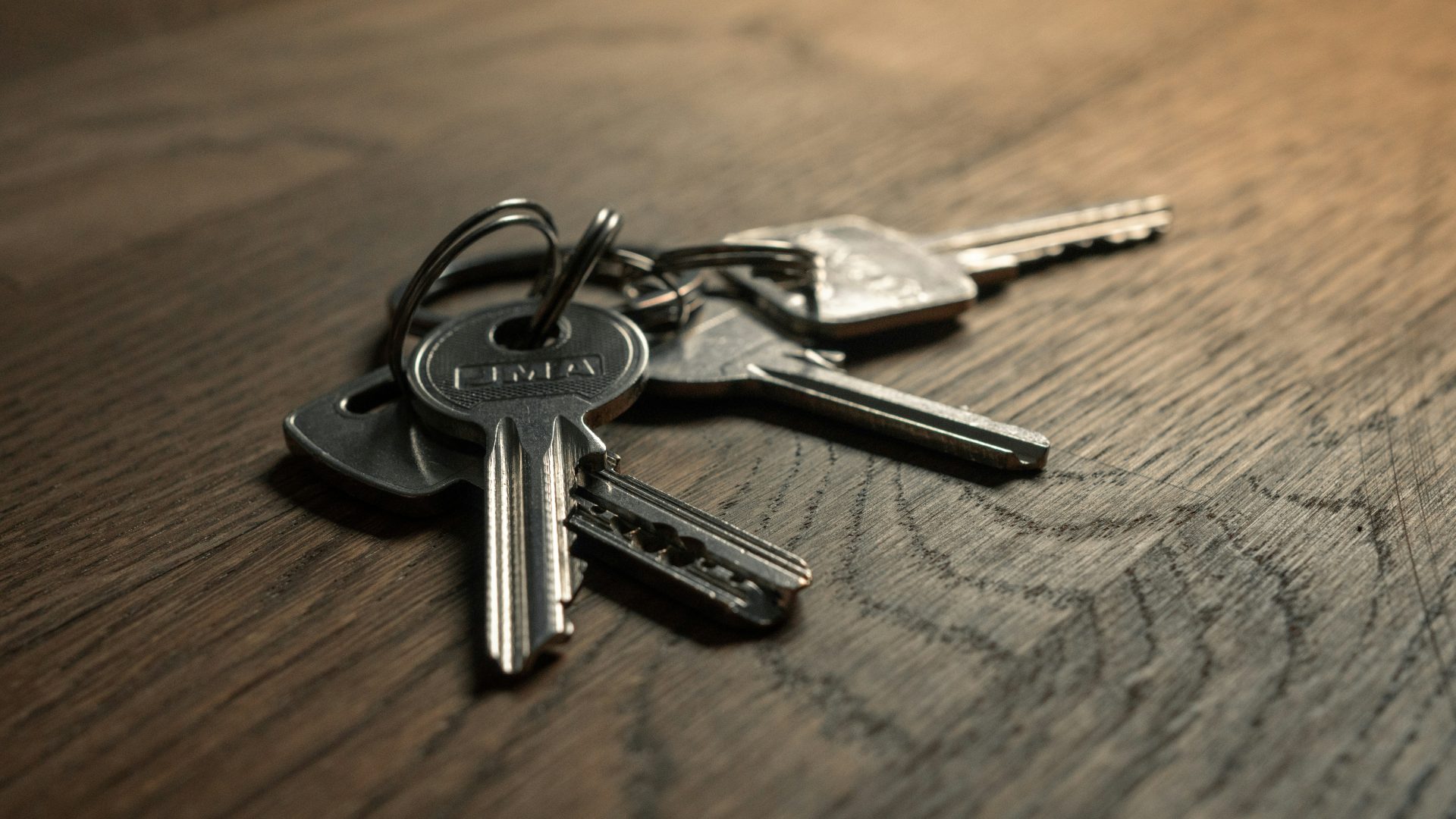House keys resting on a table