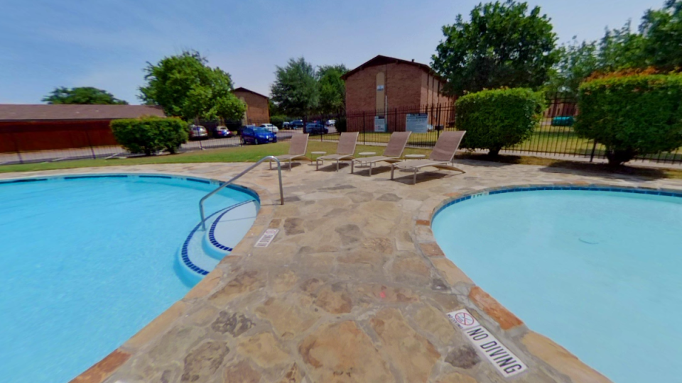 Newly resurfaced swimming pool at 1000 Mary Apartment Homes in Iowa Park, TX
