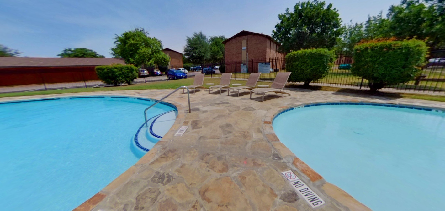 Newly resurfaced swimming pool at 1000 Mary Apartment Homes in Iowa Park, TX