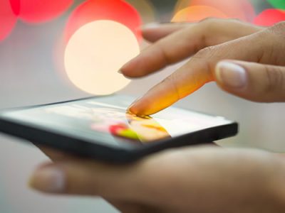 Mobile in woman's hand