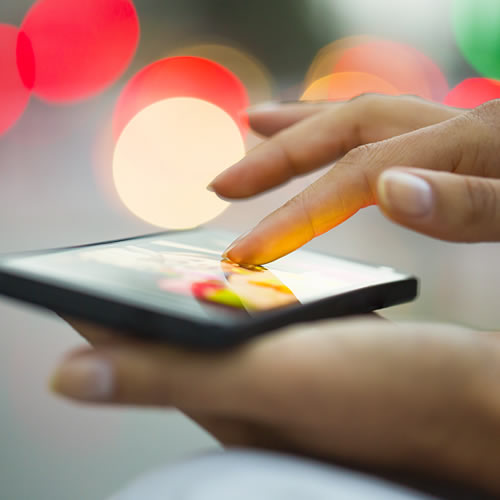 Mobile in woman's hand