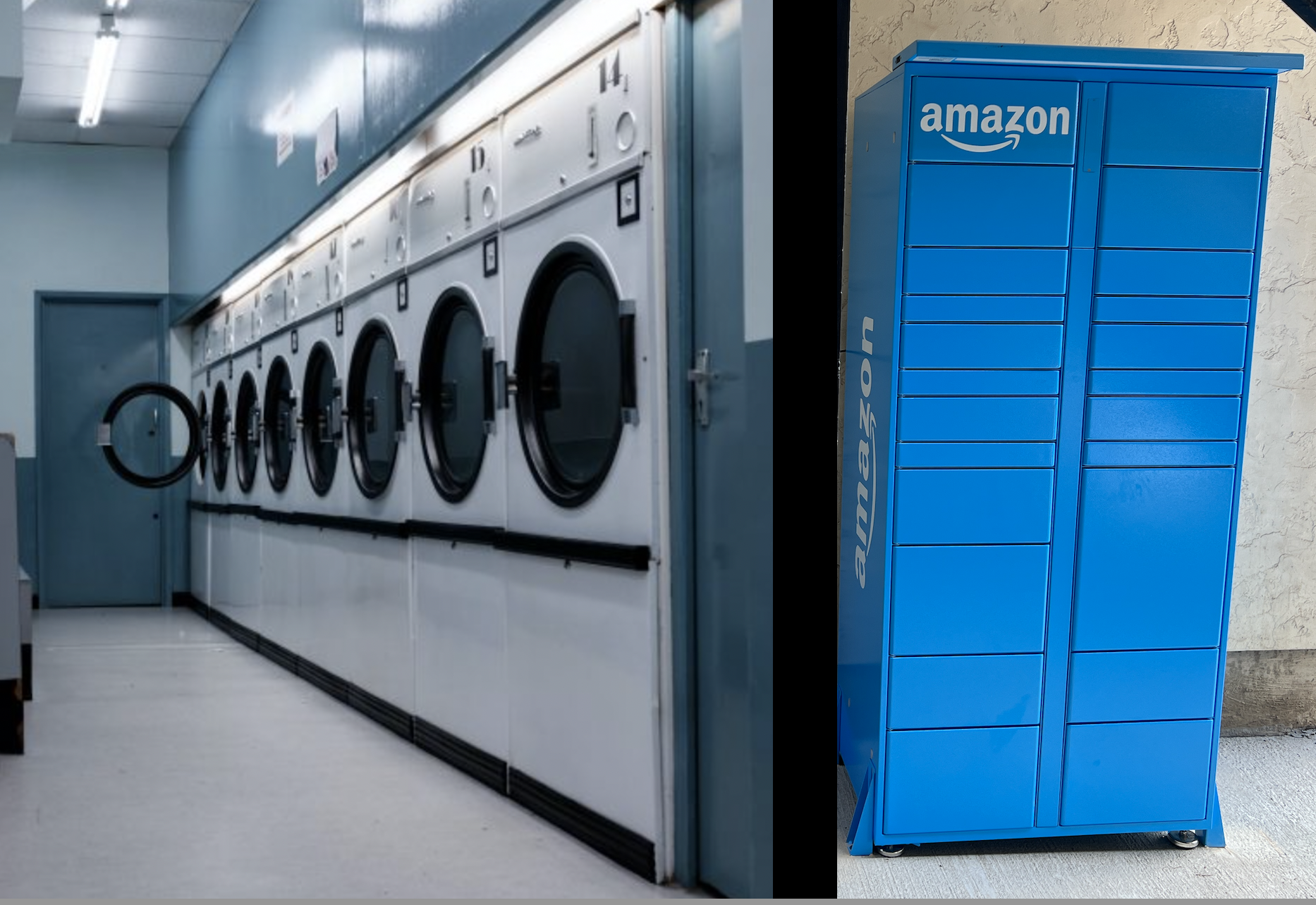 a blue locker and a blue laundry room at The Hampton Gardens