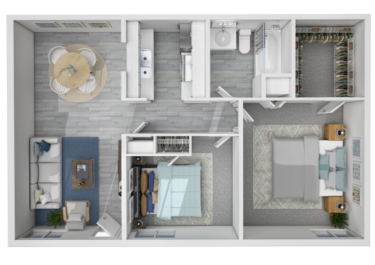 a floor plan of a two bedroom apartment at The  Mirage