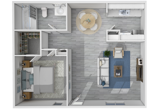 a floor plan of a two bedroom apartment at The  Mirage
