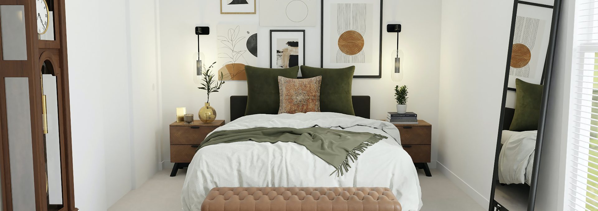 white and black bed linen