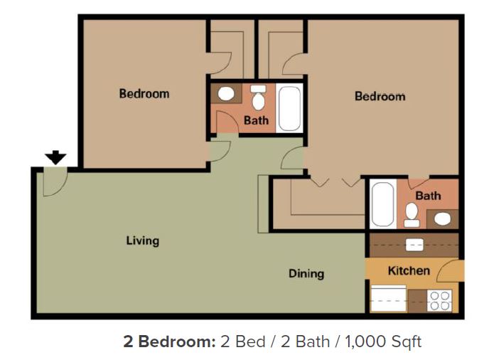 2Bdrm2Bath_1000sf