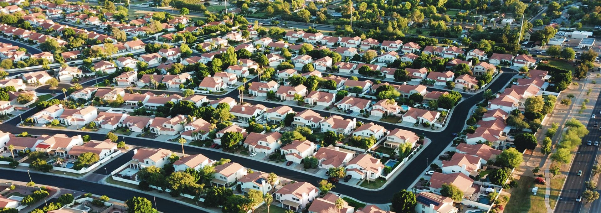 aerial view of house village