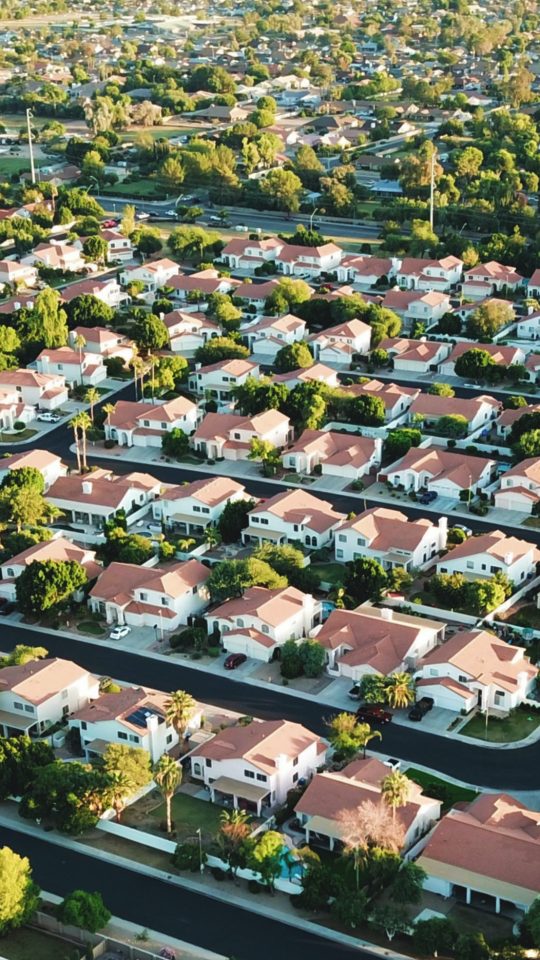 aerial view of house village