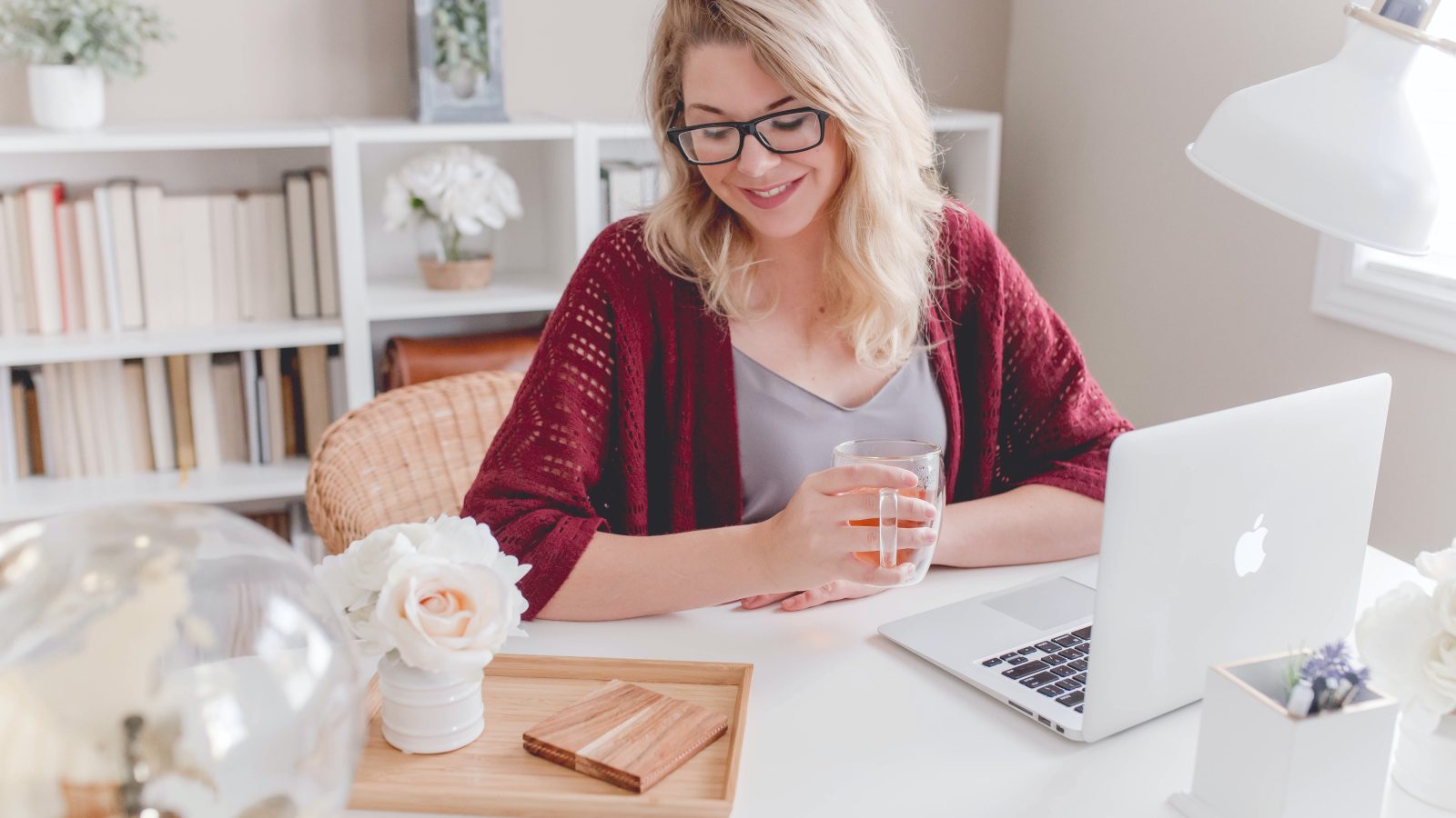 Lady working on laptop