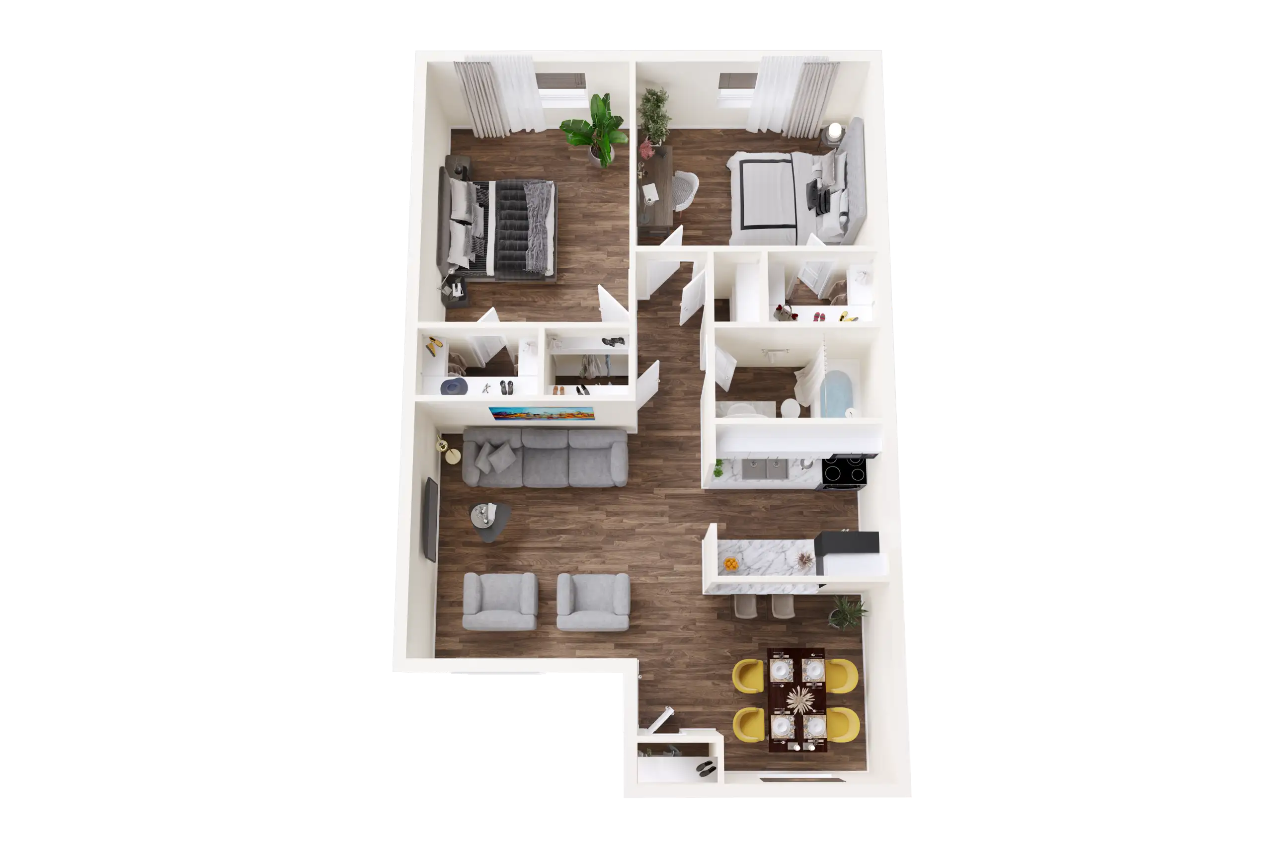 2 Bedroom 1 Bath - Downloadable Image