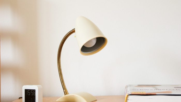 white table lamp