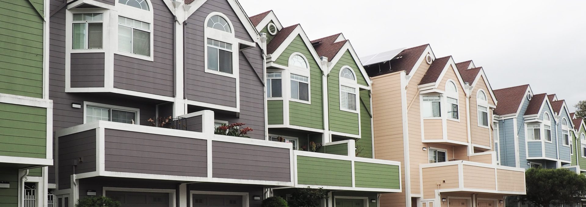 line of houses during day