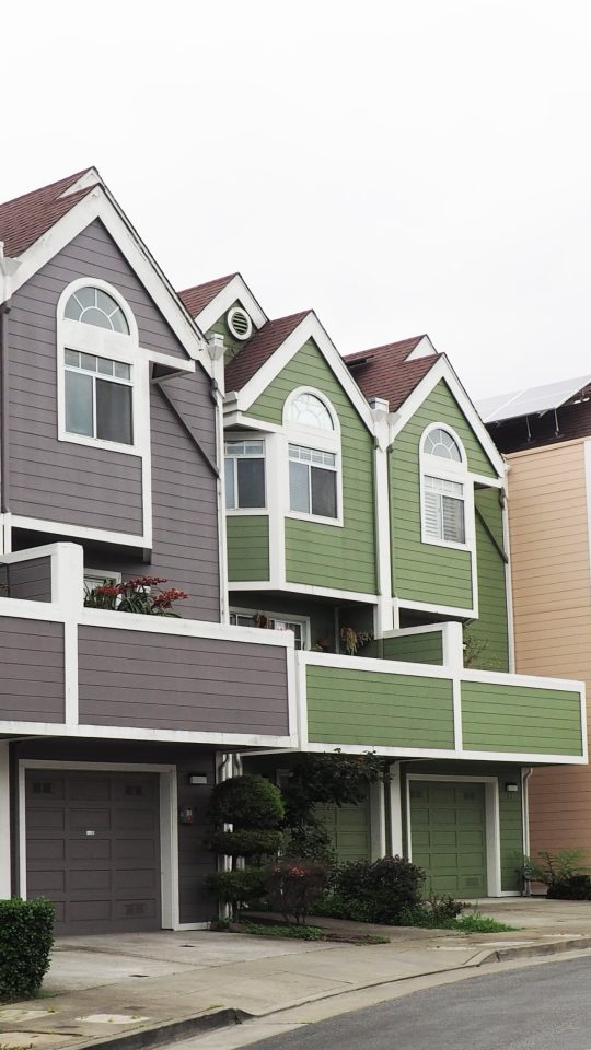 line of houses during day