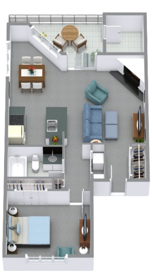 a floor plan of a two bedroom apartment at The  80 Reserve