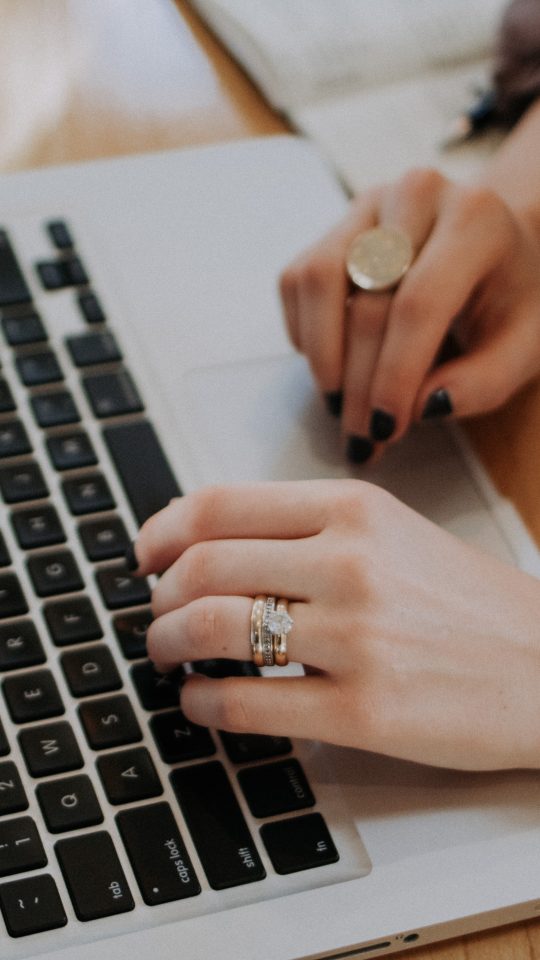 person using MacBook