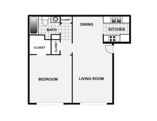 Las Lomas Unit 2092-A1 FloorPlan 1Bed 1Bath