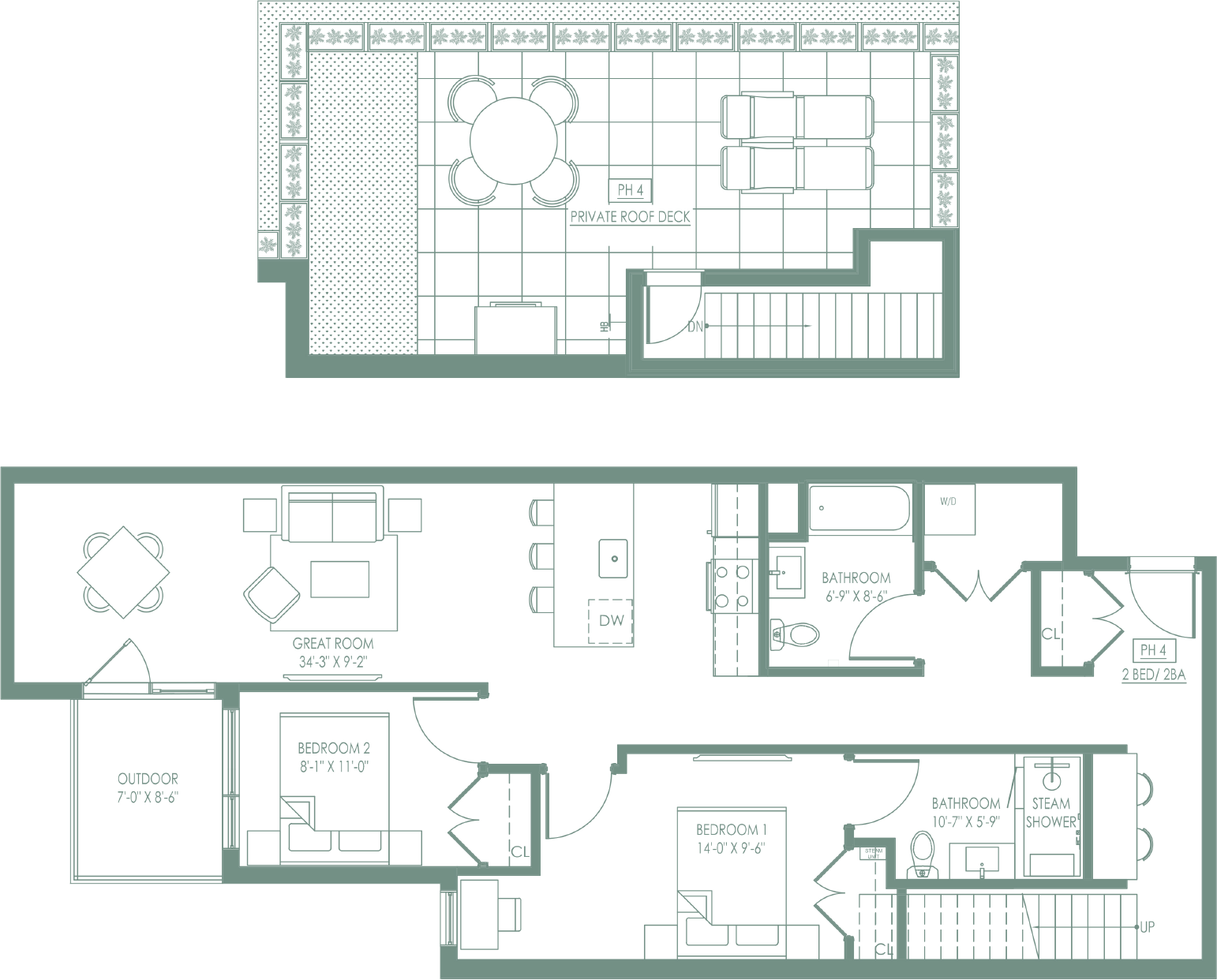The Pine Floor Plan Penthouse 4 2 Bed 2 Bath