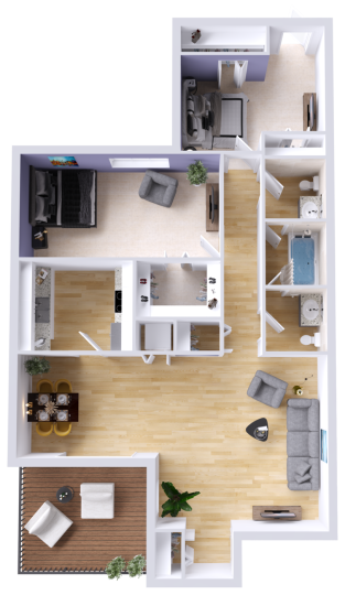 a floor plan of a two bedroom apartment at The  Lennox