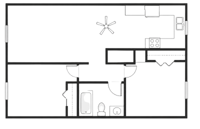 Floor-plan diagram at Eugie Apartments.