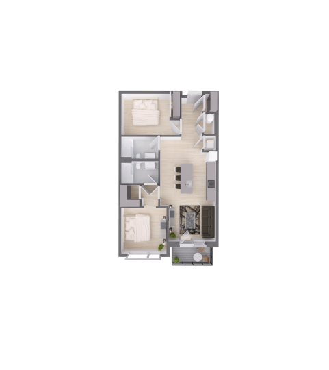 a floor plan of a two bedroom apartment at The  Delaware