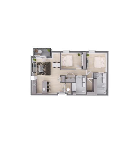 a floor plan of a two bedroom apartment at The  Delaware