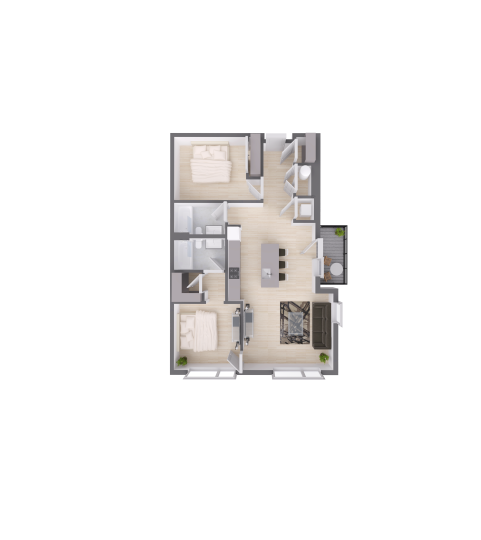 a floor plan of a two bedroom apartment at The  Delaware