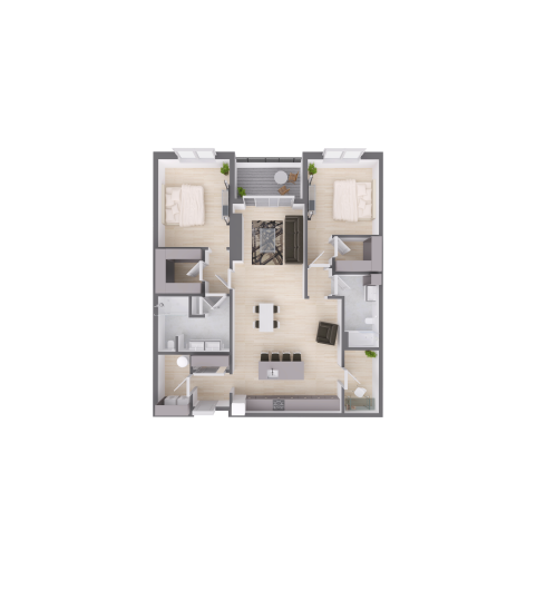 a floor plan of a two bedroom apartment at The  Delaware