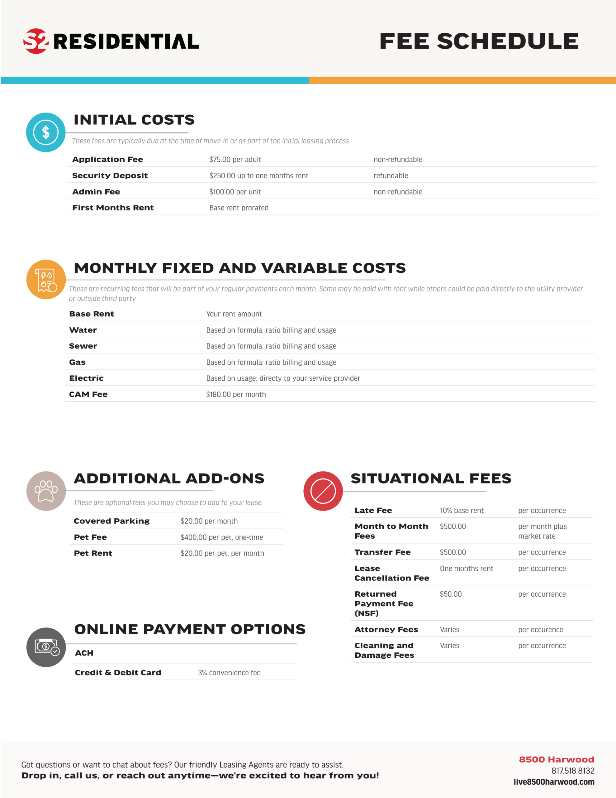 Fee Schedule