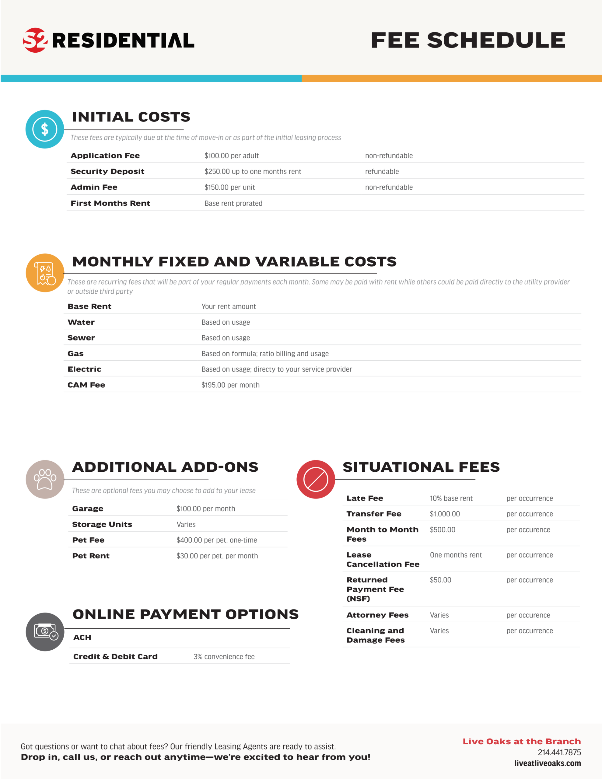 Fee Schedule