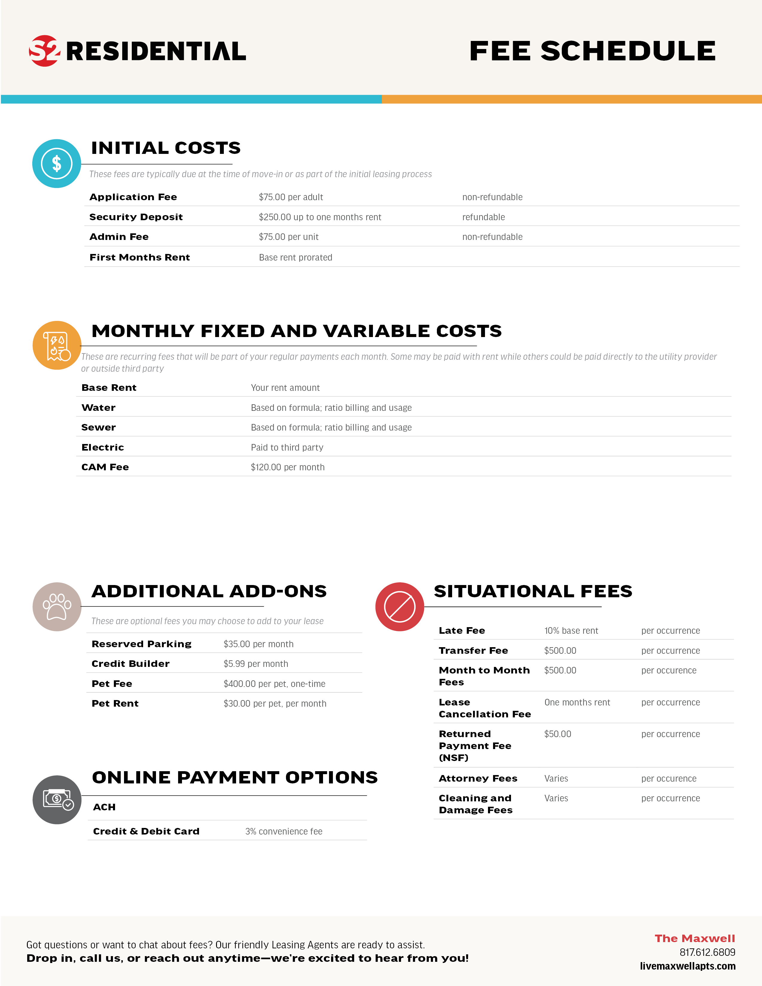 Fee Schedule