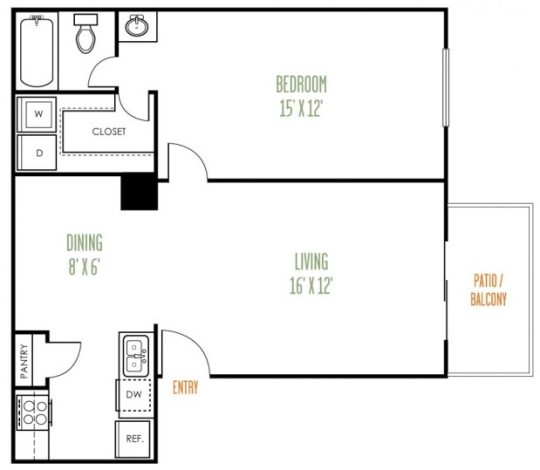 a floor plan for a two bedroom apartment at The  Argyle