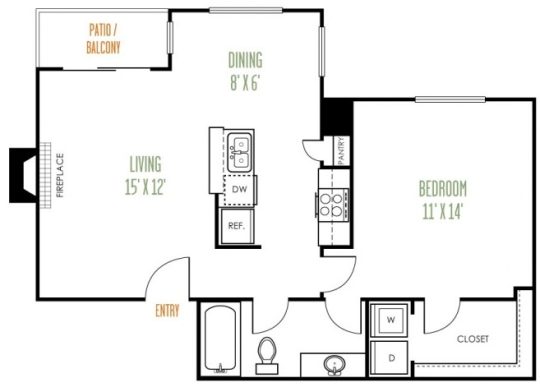 a floor plan for a two bedroom apartment at The  Argyle