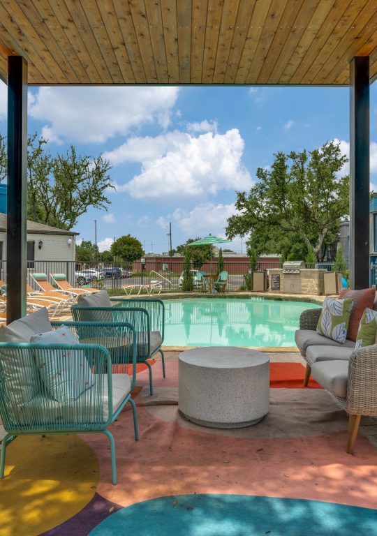 the patio area at The The Huxley